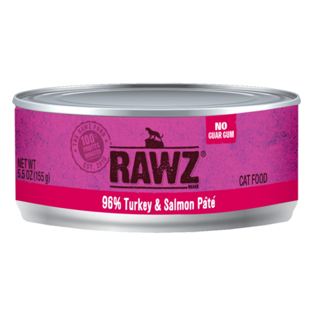 Rawz Cat Can GF 96% Turkey & Salmon Pate' 5.5 oz