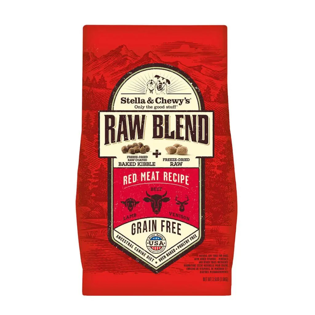 Stella & Chewy's Dog Dry Raw Blend GF Red Meat Lamb, Beef & Venison 22#