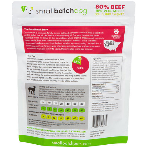 Small Batch Dog Frozen Lightly Cooked Beef 2#