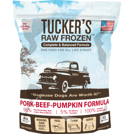 Tucker's Frozen Food Pork Beef Pumpkin 3# Dog Food
