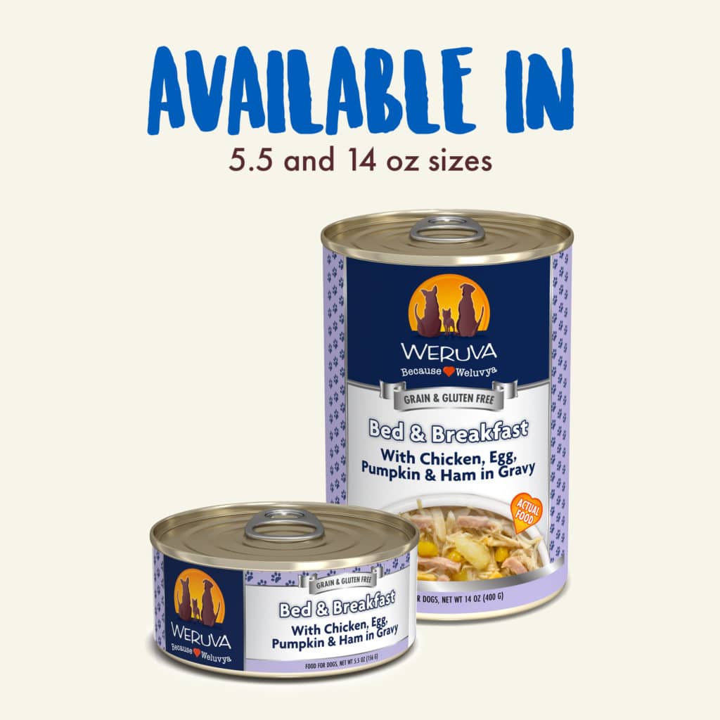 Weruva Dog Classic Can GF Chicken, Egg, Pumpkin & Ham - Bed & Breakfast 5.5 oz