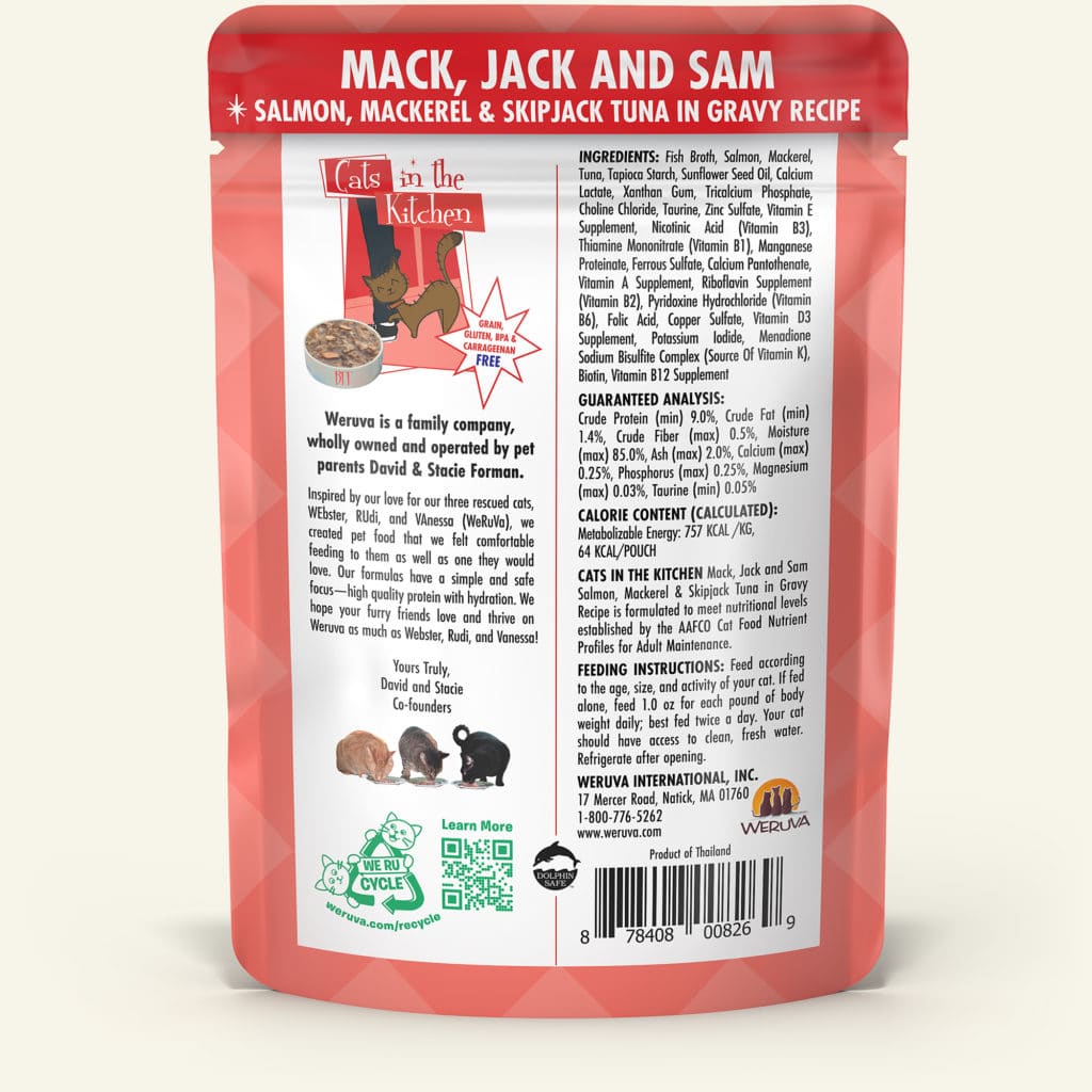 Weruva CITK Pouch GF Salmon, Mackerel & Tuna - Mack Jack & Sam 3 oz
